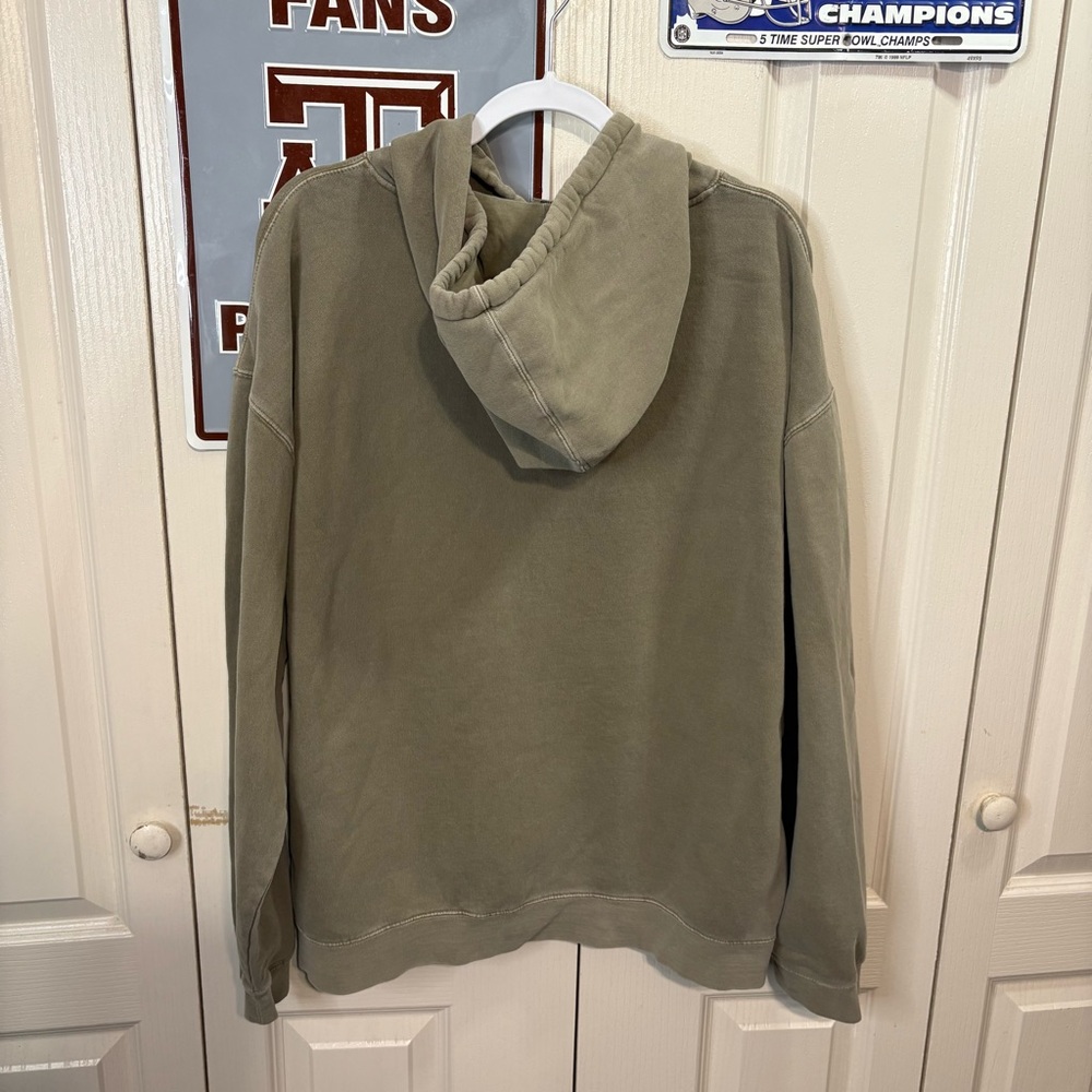 Olive Green Men's Hoodie - Picture 2 of 7